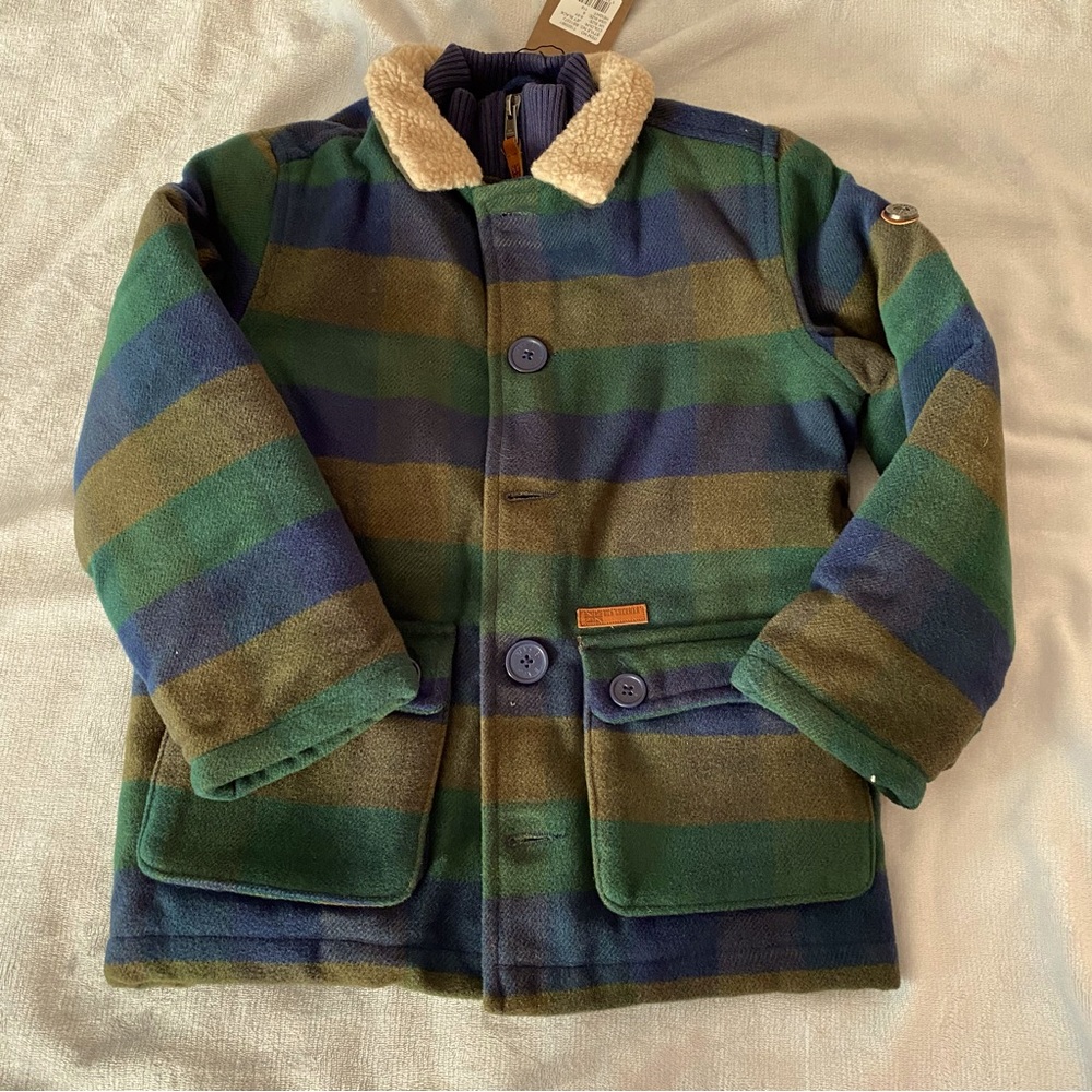 Ben Sherman boys plaid 5-6 years fully lined coat